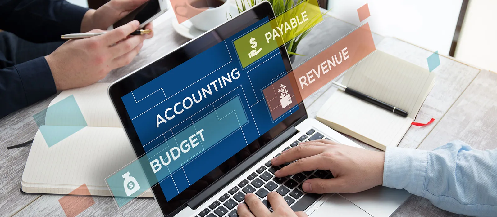 Laptop with accounting terms
